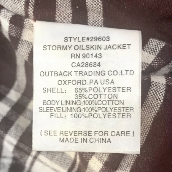 OUTBACK Trading Co. Women’s Stormy Oilskin Quilted Jacket 29603 in Berry Size S - Picture 11 of 11